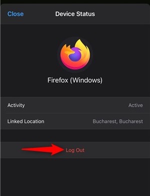 log out option for WhatsApp
