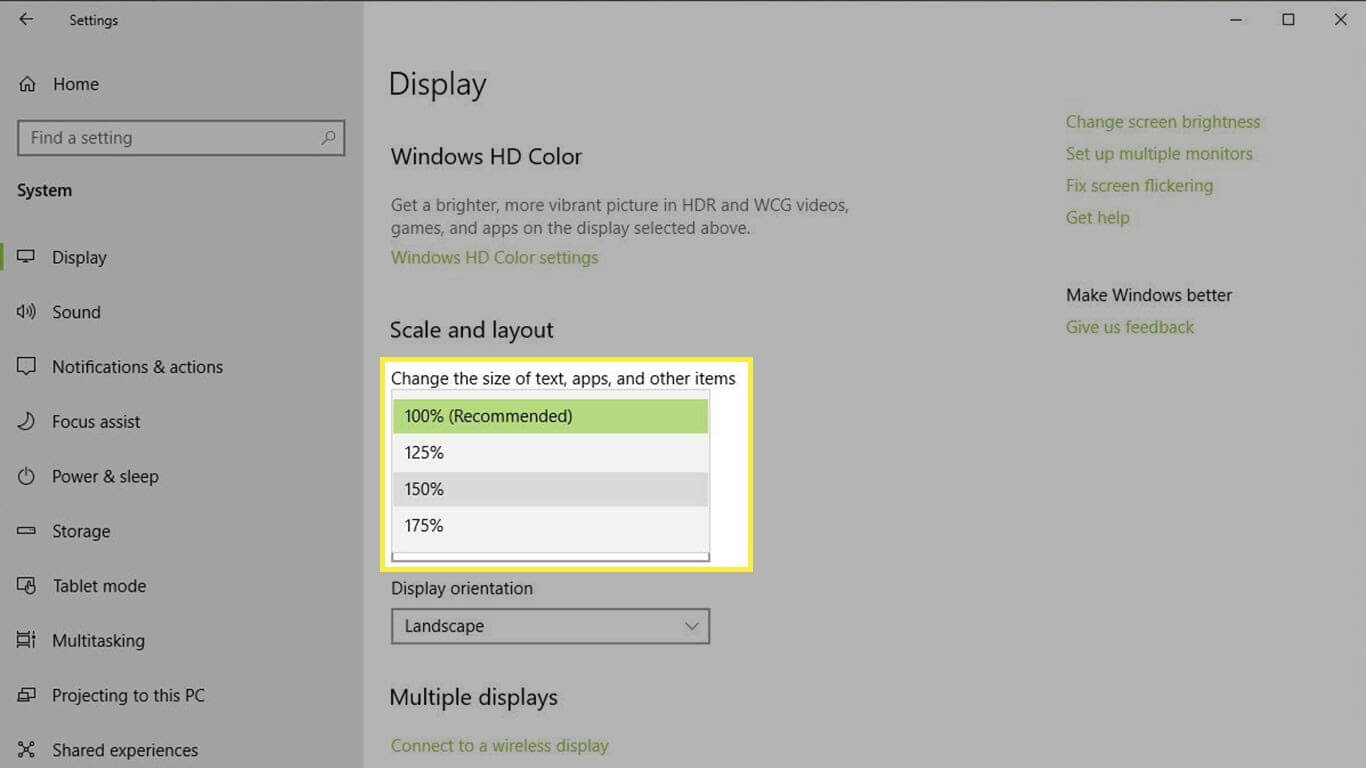 Fix Overscan Windows 10 by Adjusting Display Scaling