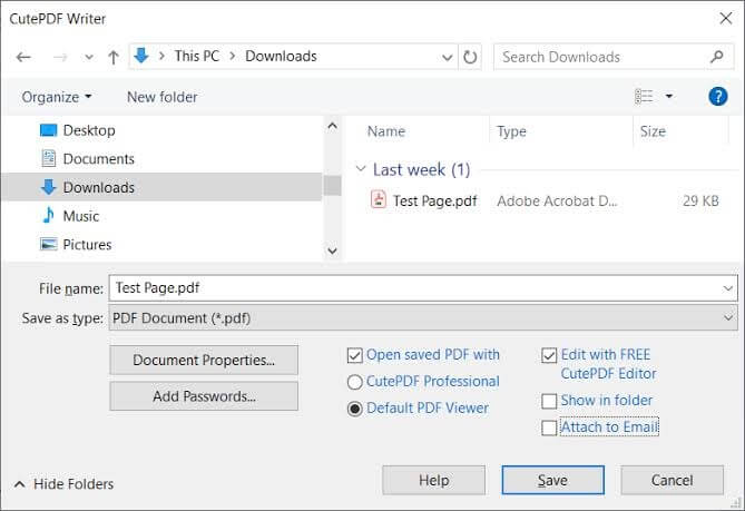 CutePDF Writer