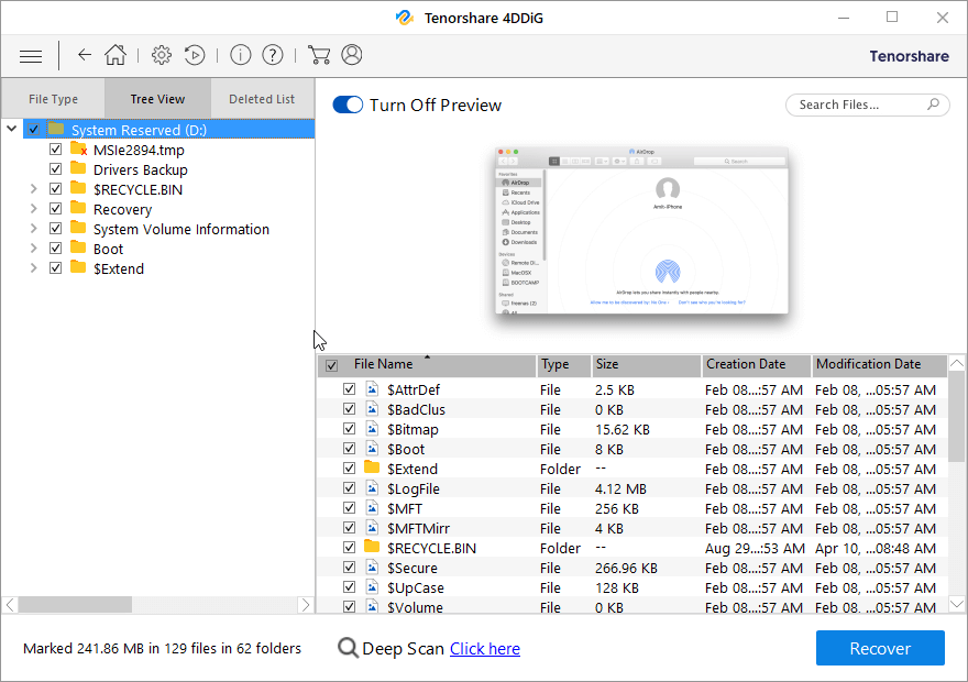restore files
