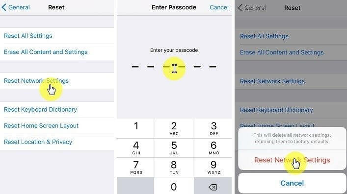  Reset the Network Settings