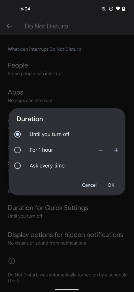 preferred duration