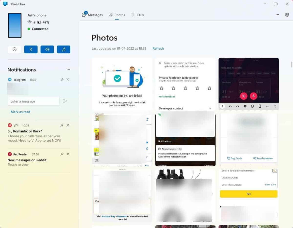 go to the photos tab