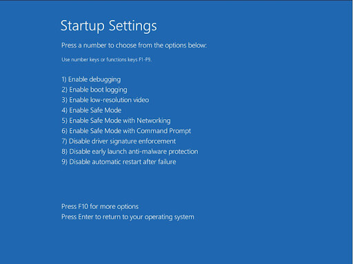 boot into safe mode