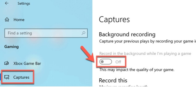 disable game recording