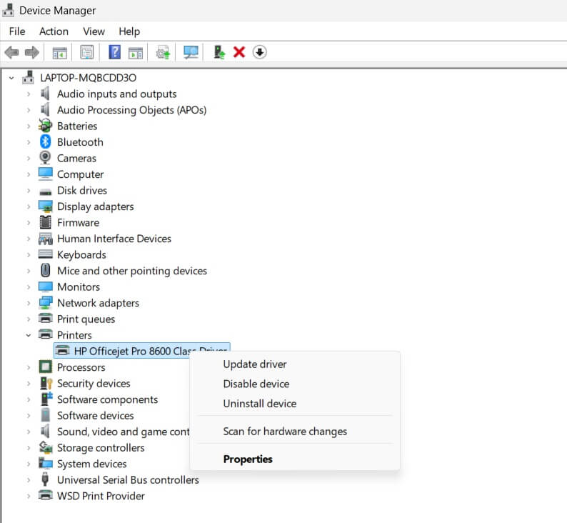 update printer driver