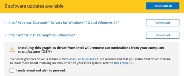 Available driver updates