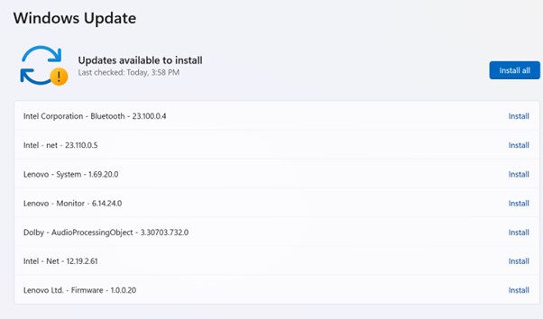 Check windows update