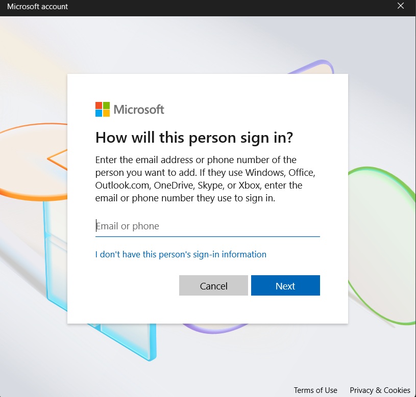 dont have login info