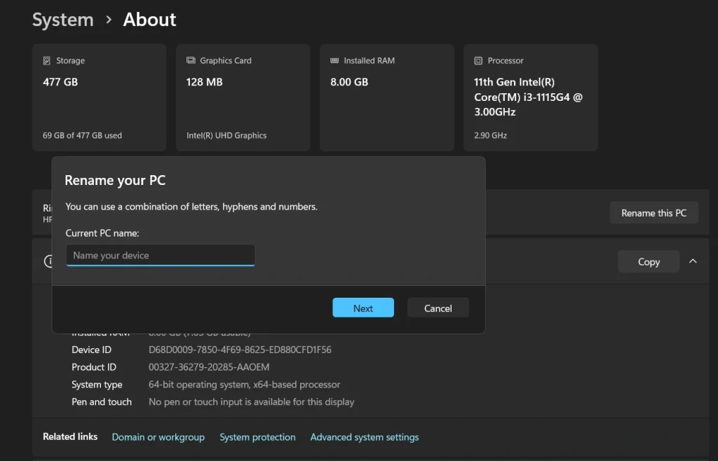 check pc name