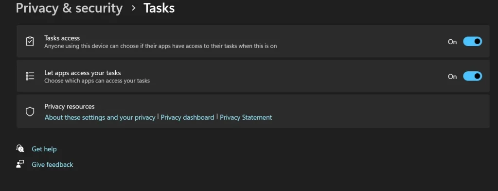 task management settings
