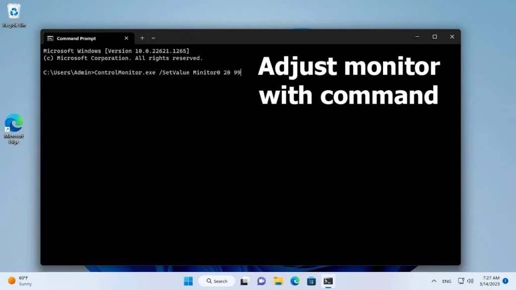 terminal to adjust brightness