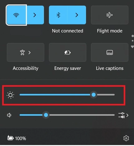 use settings to adjust pc brightness on Windows
