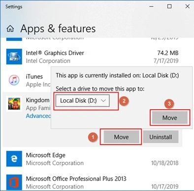 move apps to another drive