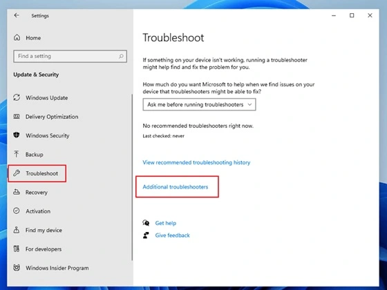 run troubleshooter Windows 10 pc
